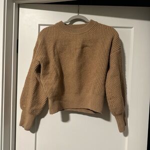 Madewell Tan Ribbed Crew Neck Sweater
